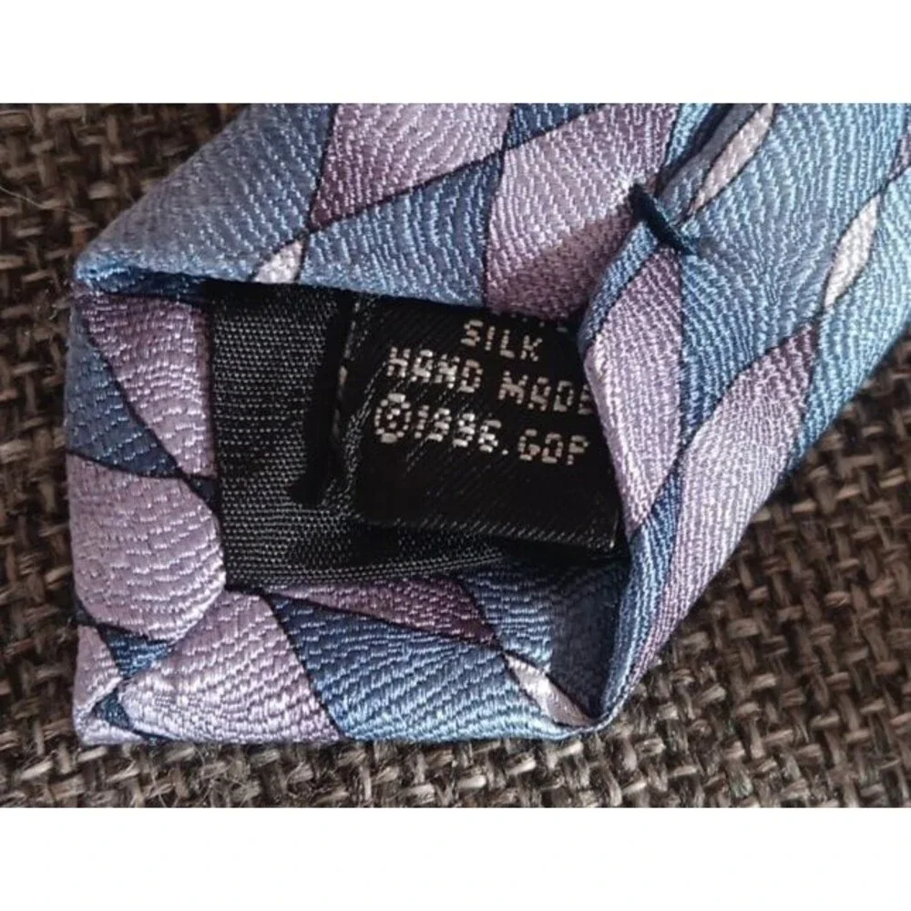 Tie 70s 80s 90s Y2K Mens Grateful Dead Silk Blue Silver 4 Wide 58 Long